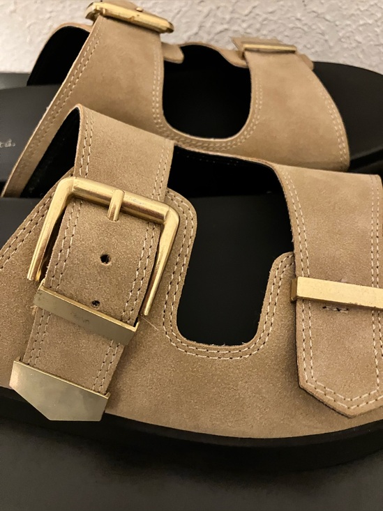 indigo rd Shoes - Indigo Rd Tan Buckle Slide Sandals